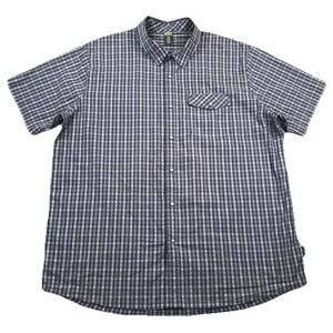 Stio Curtis Camp Shirt Pearl Snap Button Up Short Sleeve Gray Men's XXL